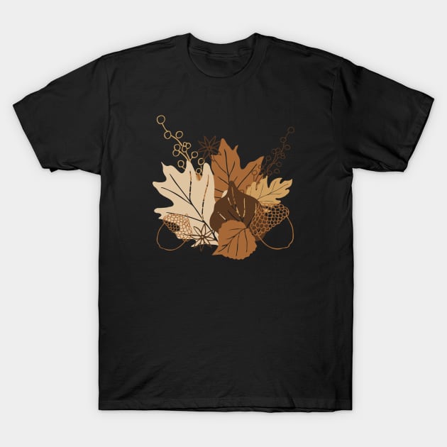 Soft Autumn Leaves & Anise | Dark T-Shirt by Wintre2